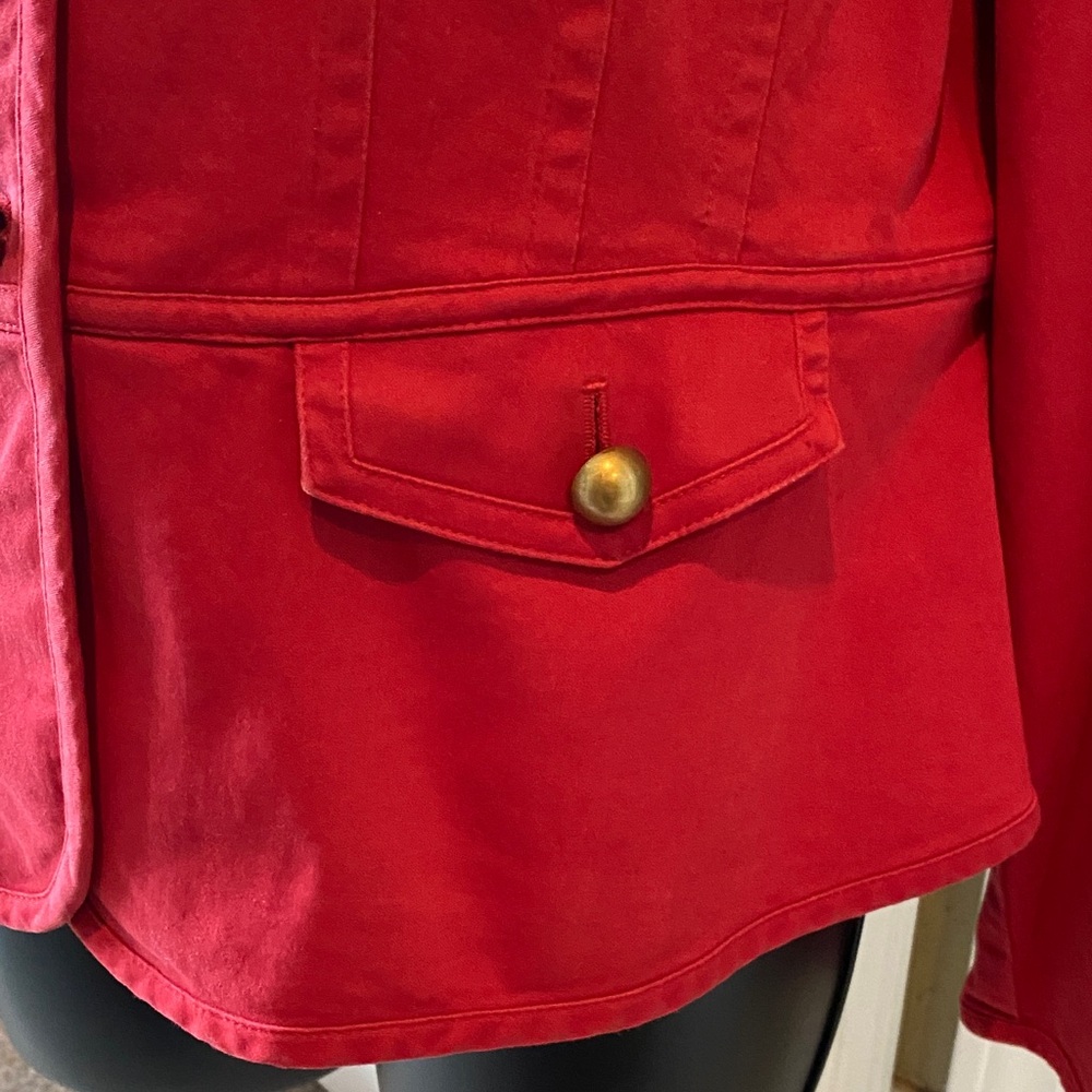 Talbots Red Utility Jacket With Button Accents - image 5